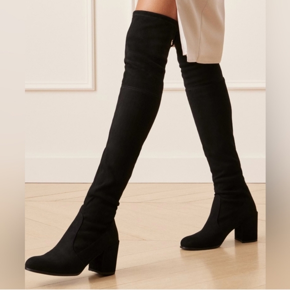 Black Over-the-Knee Boots Size 7 - Picture 3 of 11